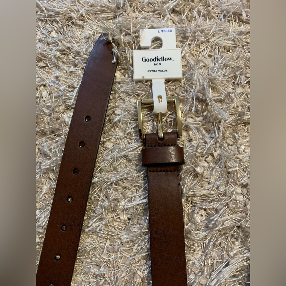3 for $30 ⚡️ Goodfellow & Co Dark Brown Belt with Gold Buckle - NWT